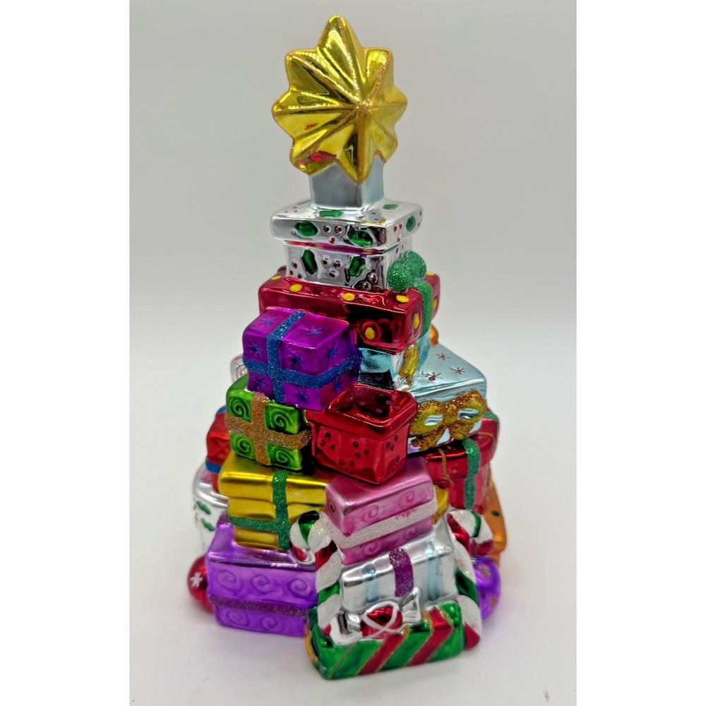 Christopher Radko Stacked Christmas Presents‎ Tree Lidded Porcelain 2006 Candy
